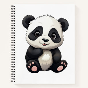 Cartoon panda illustration notebook