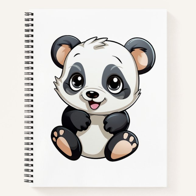 Cartoon panda illustration notebook (Front)