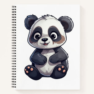 Cartoon panda illustration notebook