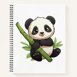 Cartoon panda illustration notebook