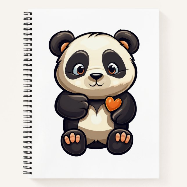Cartoon panda illustration notebook (Front)