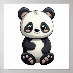 Cartoon panda illustration poster