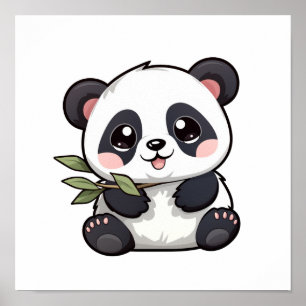 Cartoon panda illustration poster