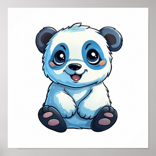 Cartoon panda illustration poster (Front)