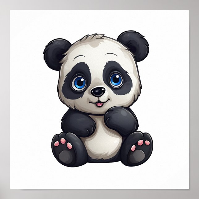 Cartoon panda illustration poster (Front)