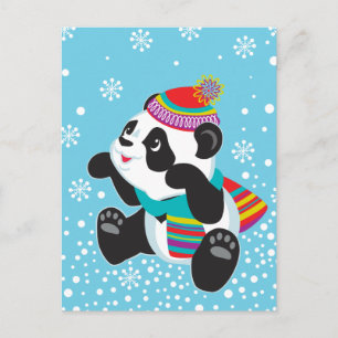 cartoon panda postcard