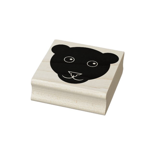 Cartoon Panther Face Rubber Stamp (Stamp)