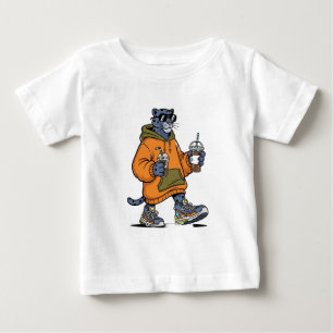Cartoon panther in sunglasses baby T-Shirt
