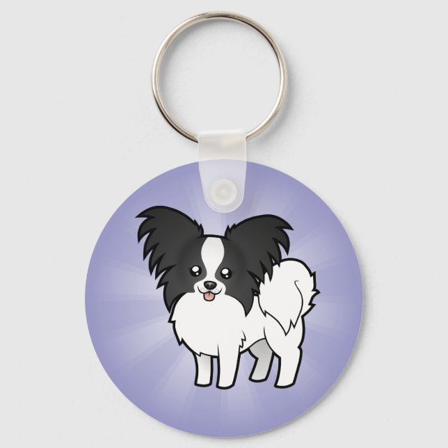 Cartoon Papillon Key Ring (Front)