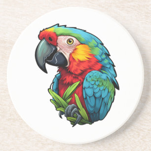 Cartoon parrot illustration coaster