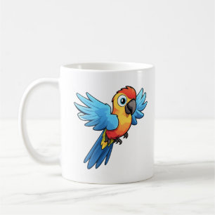 Cartoon parrot illustration coffee mug