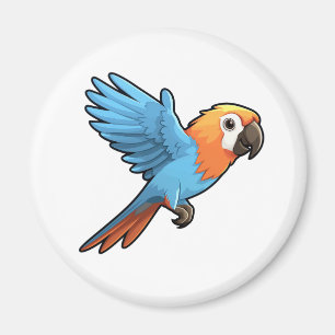 Cartoon parrot illustration magnet