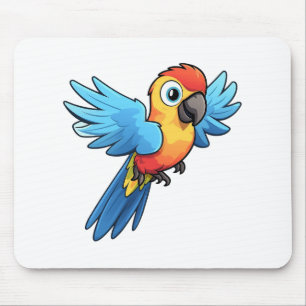 Cartoon parrot illustration mouse mat