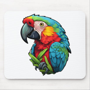 Cartoon parrot illustration mouse mat
