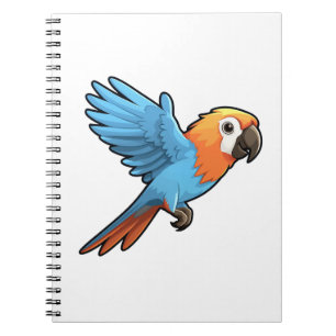 Cartoon parrot illustration notebook