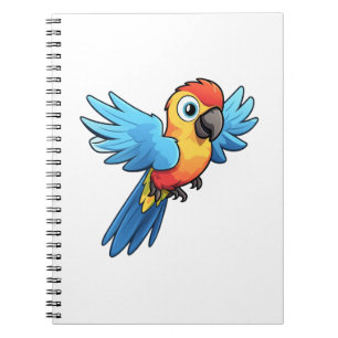 Cartoon parrot illustration notebook