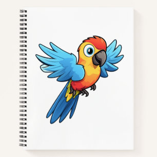 Cartoon parrot illustration notebook
