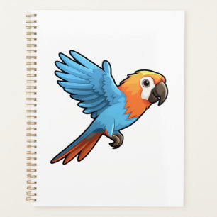 Cartoon parrot illustration planner