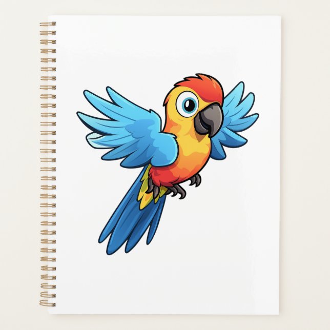 Cartoon parrot illustration planner (Front)