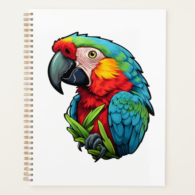Cartoon parrot illustration planner (Front)