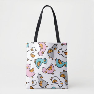 Cartoon Pastel Cute Baby Ducks Ducklings Whimsical Tote Bag