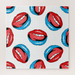 Cartoon Patch Badges: Retro Pop Jigsaw Puzzle