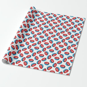 Cartoon Patch Badges: Retro Pop Wrapping Paper