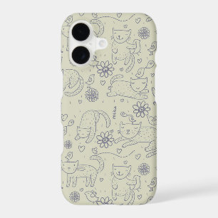 Cartoon pattern with funny cats