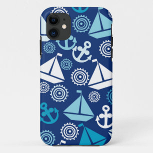 Cartoon Pattern With Sailboats iPhone 11 Case