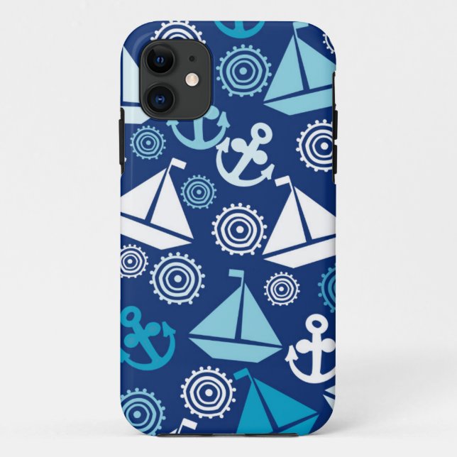 Cartoon Pattern With Sailboats Case-Mate iPhone Case (Back)