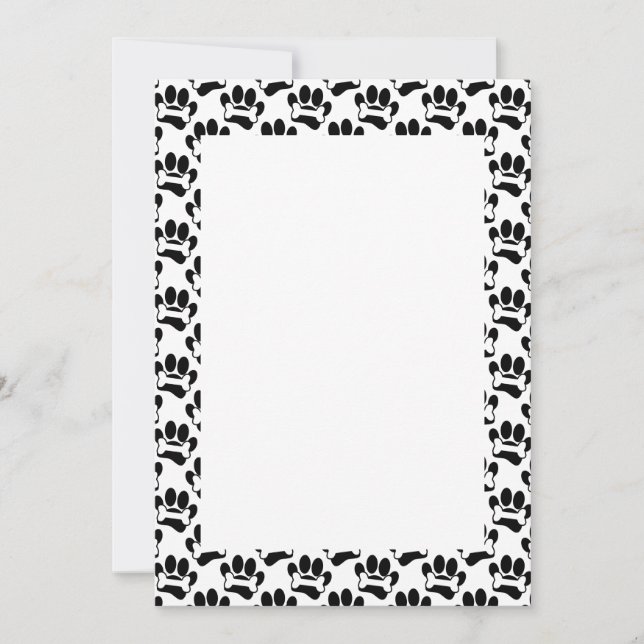 Cartoon Paws And Bones Pattern DIY Blank  Invitation (Front)