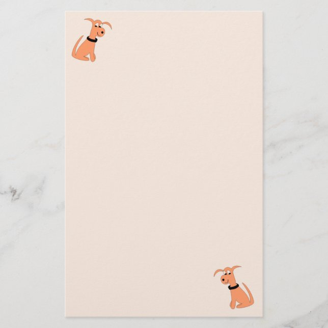 Cartoon peach dog Cheeky Dog peach stationery (Front)
