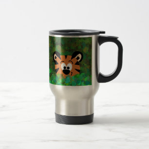 Cartoon Peeking Baby Tiger Rahul Travel Mug