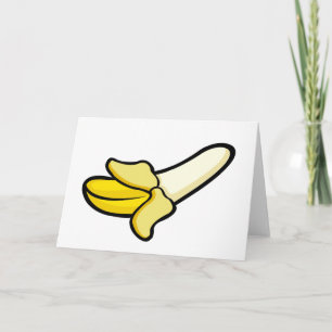 Cartoon Peeled Banana Fruit Blank Greeting Card