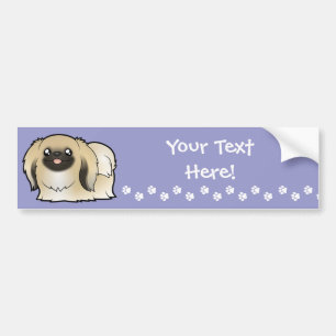 Cartoon Pekeingese (show cut) Bumper Sticker