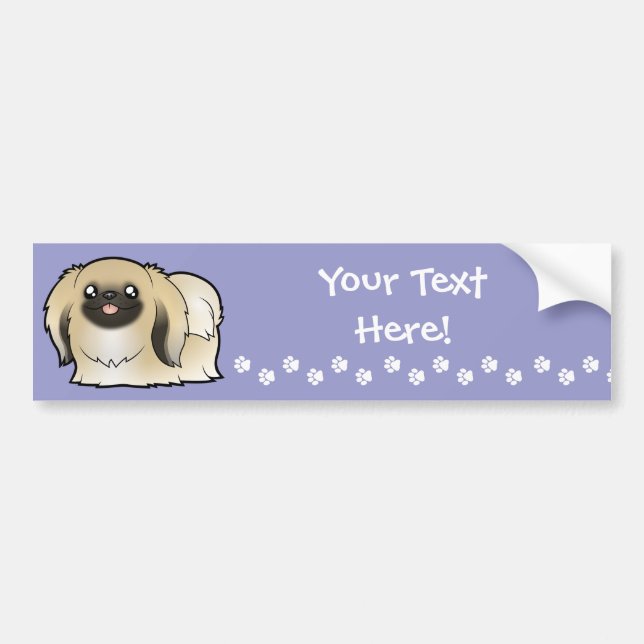 Cartoon Pekeingese (show cut) Bumper Sticker (Front)