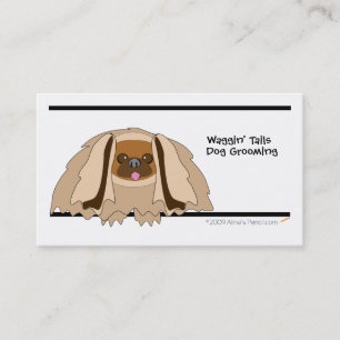 Cartoon Pekingese Dog Business Card Template