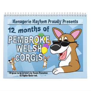 Cartoon Pembroke Welsh Corgi Calendar (2011)