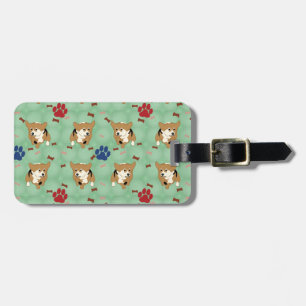 Cartoon Pembroke Welsh Corgi Luggage Tag