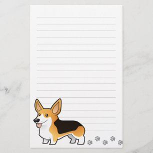 Cartoon Pembroke Welsh Corgi Stationery
