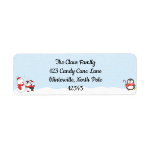 Cartoon Penguin Holiday Card