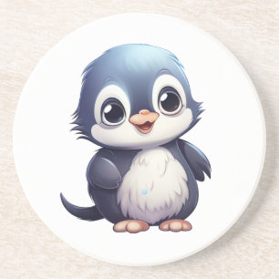 Cartoon penguin illustration coaster