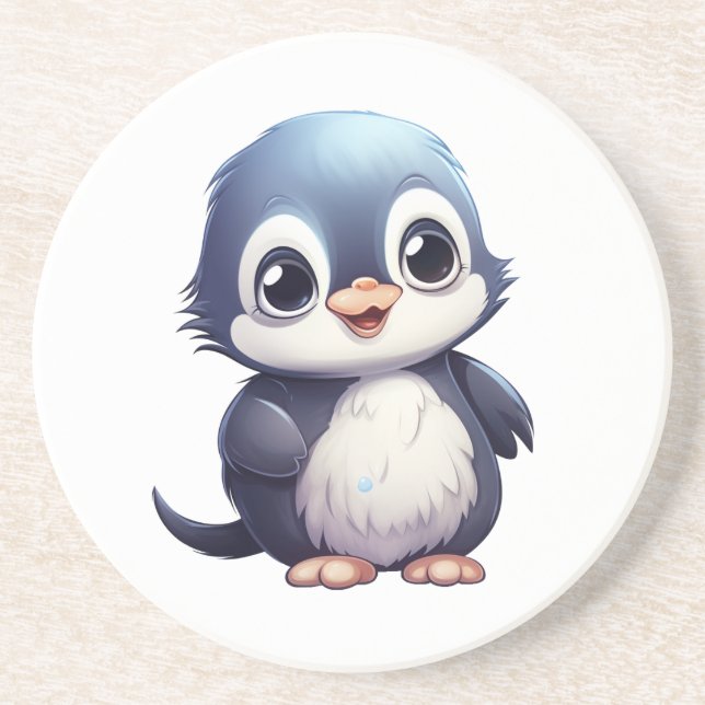 Cartoon penguin illustration coaster (Front)