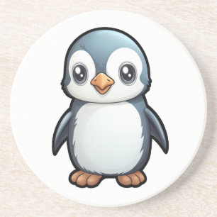 Cartoon penguin illustration coaster