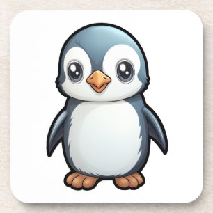 Cartoon penguin illustration coaster
