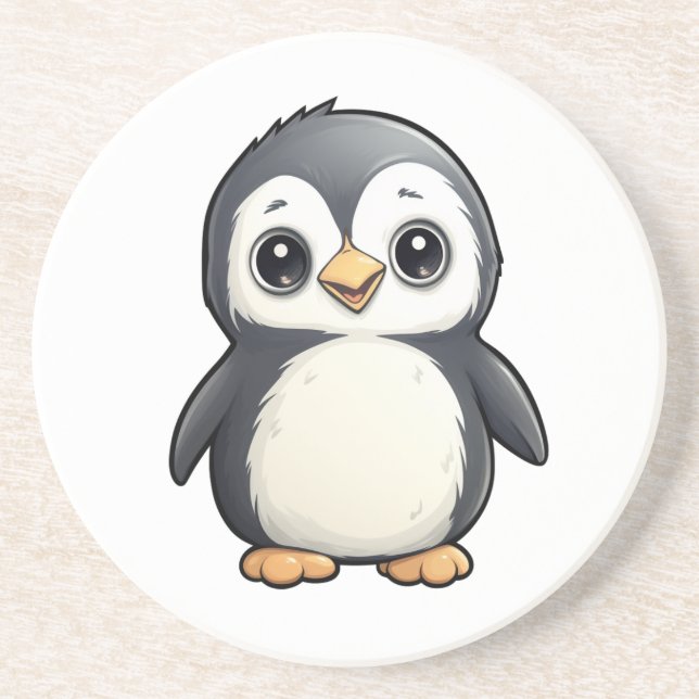 Cartoon penguin illustration coaster (Front)