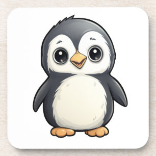 Cartoon penguin illustration coaster