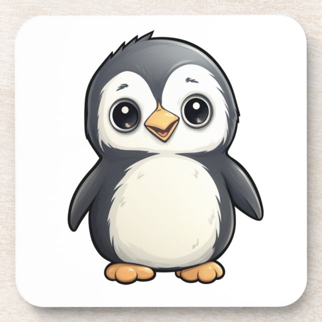 Cartoon penguin illustration coaster (Front)