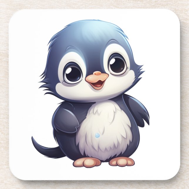 Cartoon penguin illustration coaster (Front)