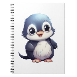 Cartoon penguin illustration notebook